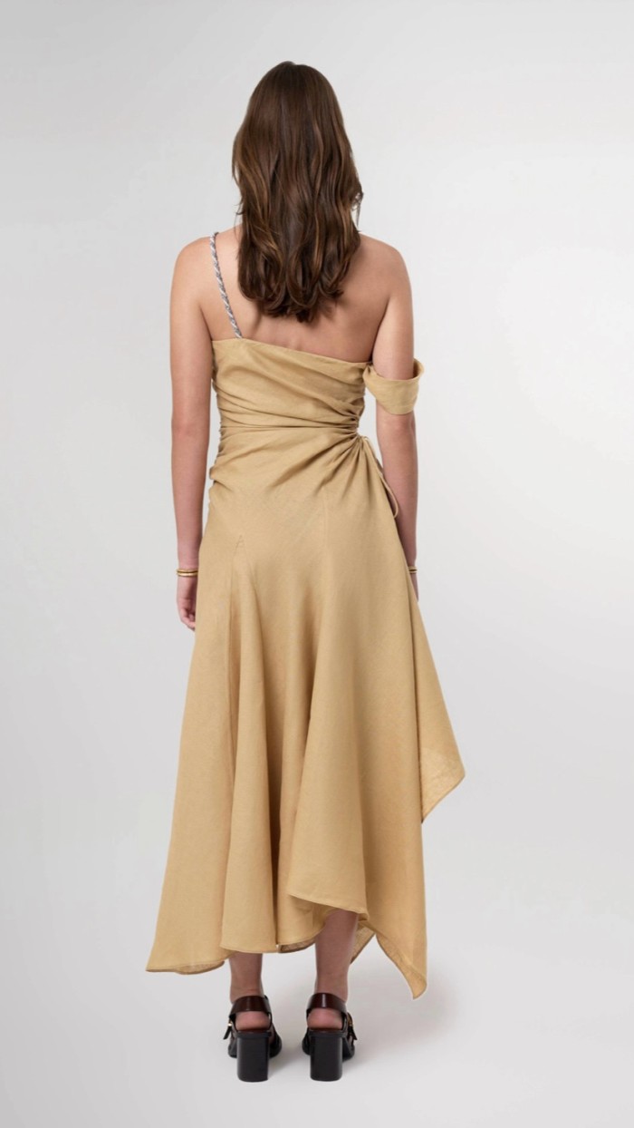 Mare Off Shoulder Gathered Waist Maxi Dress