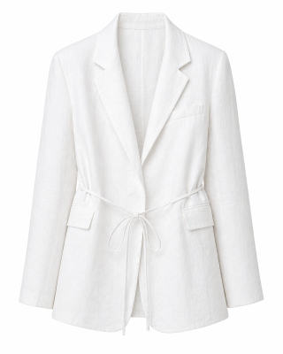 Allegra Linen Jacket Beyaz