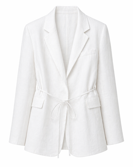 Allegra Linen Jacket Beyaz Allegra Linen Jacket Beyaz