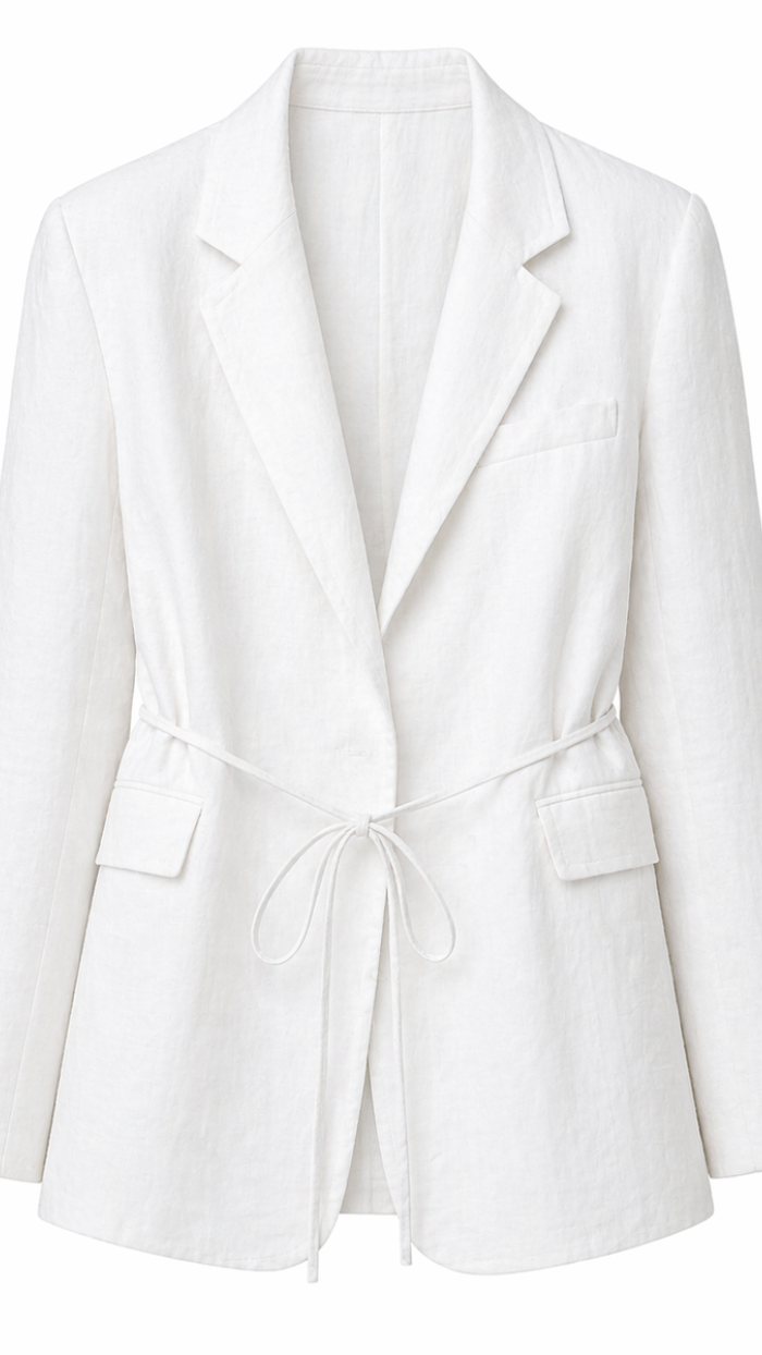 Allegra Linen Jacket Beyaz