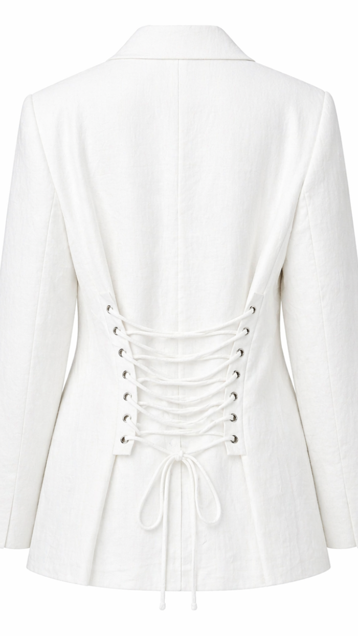 Allegra Linen Jacket Beyaz