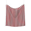 Burgundy Breton Çizgili İpek Eşarp - 110x110 cm