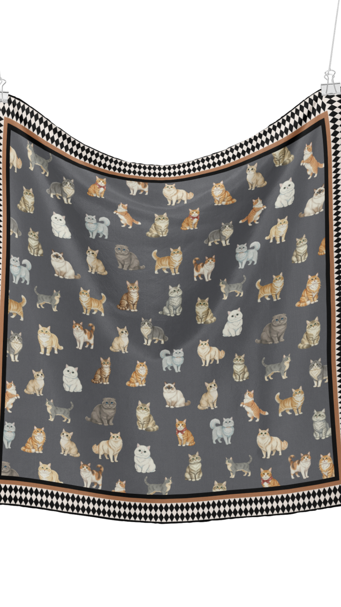 Kitty İpek Eşarp - 110x110 cm