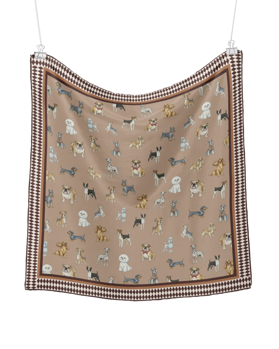 Puppy İpek Eşarp - 110x110 cm