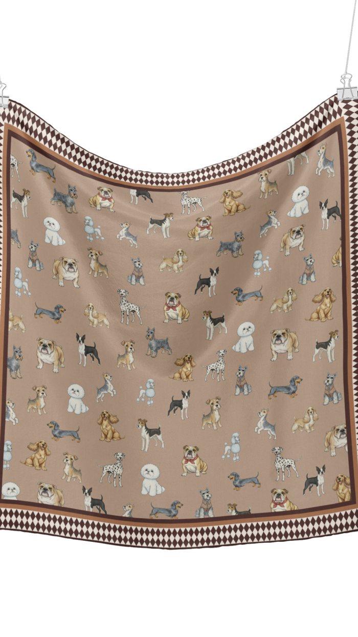 Puppy İpek Eşarp - 110x110 cm