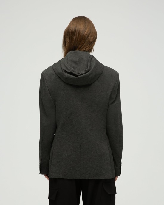 Eran Çıkarılabilir Kapüşonlu Oversize Blazer Eran Çıkarılabilir Kapüşonlu Oversize Blazer