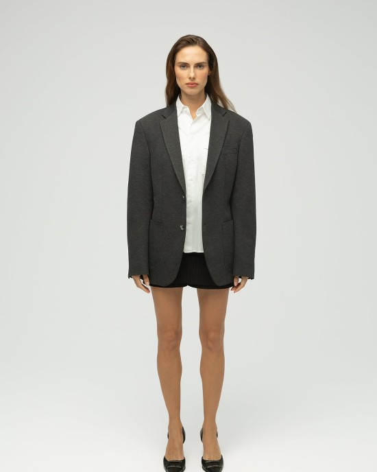 Eran Çıkarılabilir Kapüşonlu Oversize Blazer Eran Çıkarılabilir Kapüşonlu Oversize Blazer