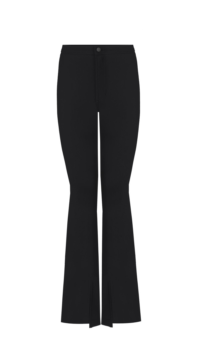 Sculpteur Fabric / Black Matt Split Flare Pants