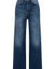 Yüksek Bel Taşlanmış Lacivert Denim Pantolon Yüksek Bel Taşlanmış Lacivert Denim Pantolon