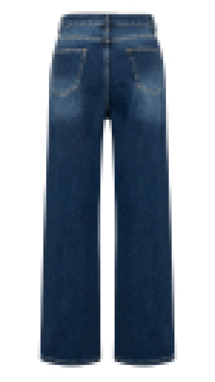 Yüksek Bel Taşlanmış Lacivert Denim Pantolon Yüksek Bel Taşlanmış Lacivert Denim Pantolon