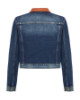 Şeritli Taşlanmış Lacivert Denim Ceket Şeritli Taşlanmış Lacivert Denim Ceket