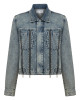 Taşlanmış Fermuar Detaylı Denim Ceket Taşlanmış Fermuar Detaylı Denim Ceket