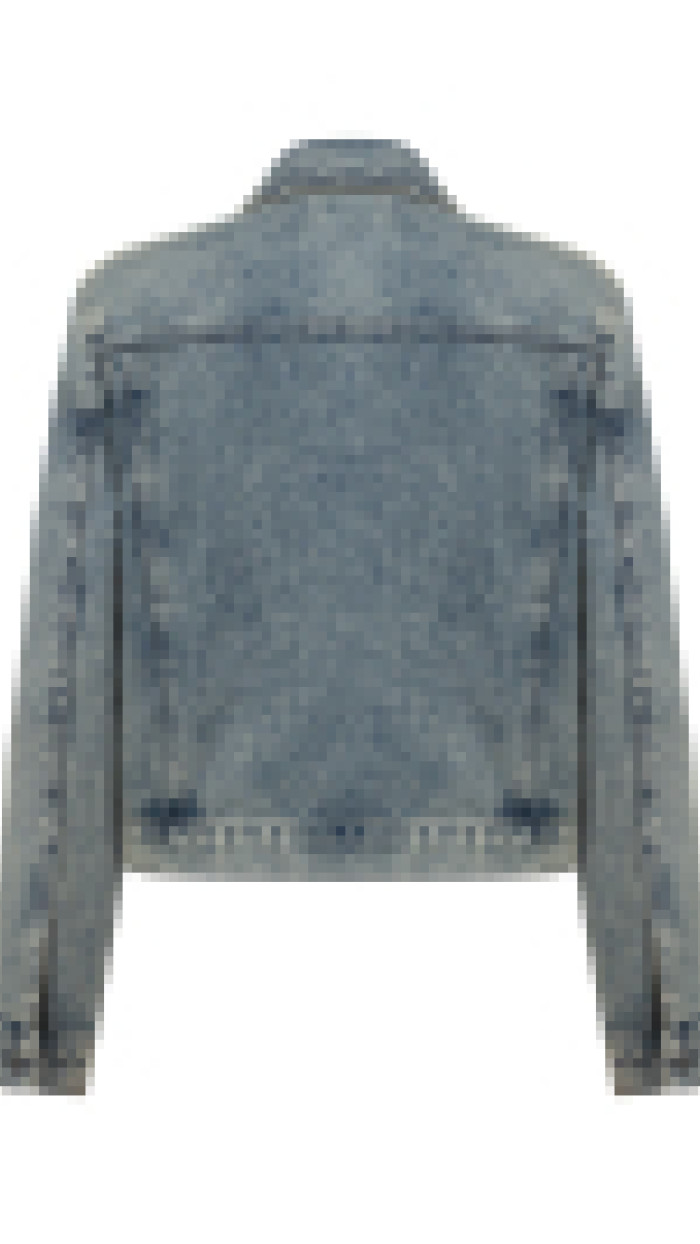 Taşlanmış Fermuar Detaylı Denim Ceket