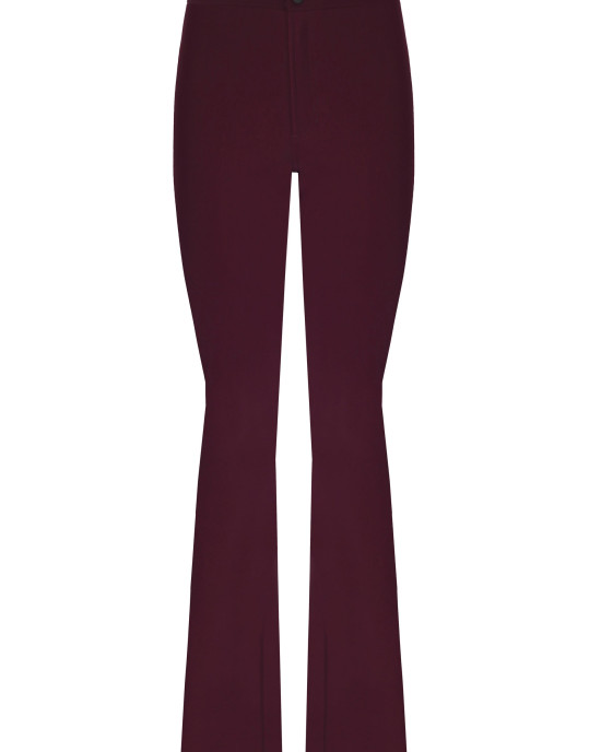 Sculpteur Fabric / Burgundy Matt Split Flare Pants