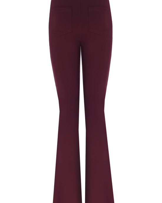 Sculpteur Fabric / Burgundy Matt Split Flare Pants
