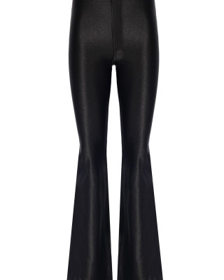 Sophie Black Shiny Flared Pants
