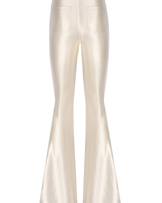 Sophie Ivory Shiny Flared Pants
