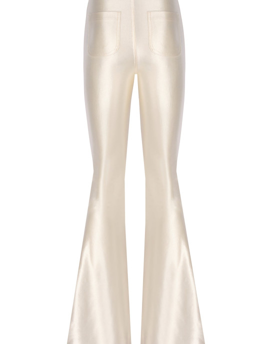 Sophie Ivory Shiny Flared Pants