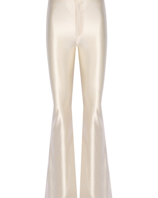 Sophie Ivory Shiny Flared Pants