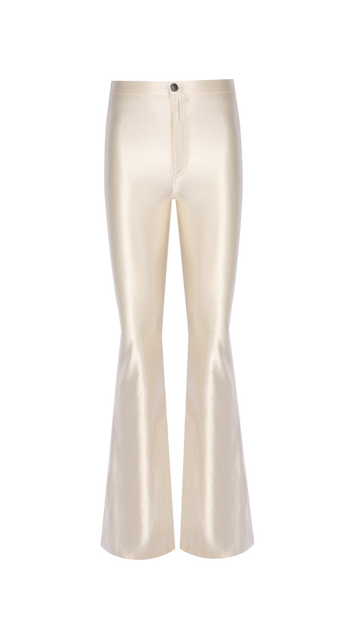 Sophie Ivory Shiny Flared Pants