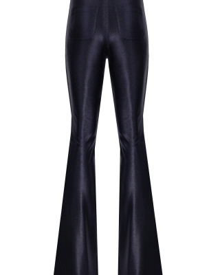 Sophie Navy Blue Shiny Flared Pants