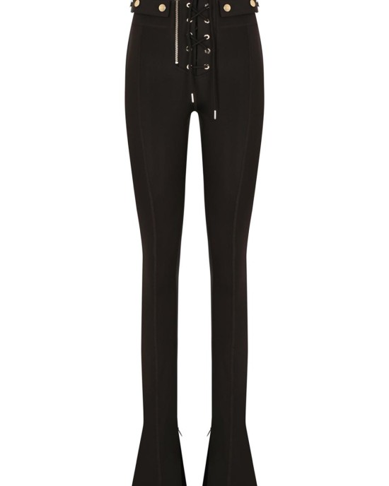 Leticia Gold Flare Leggings Dark Brown