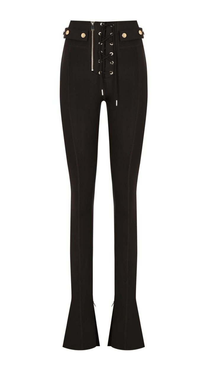 Leticia Gold Flare Leggings Dark Brown