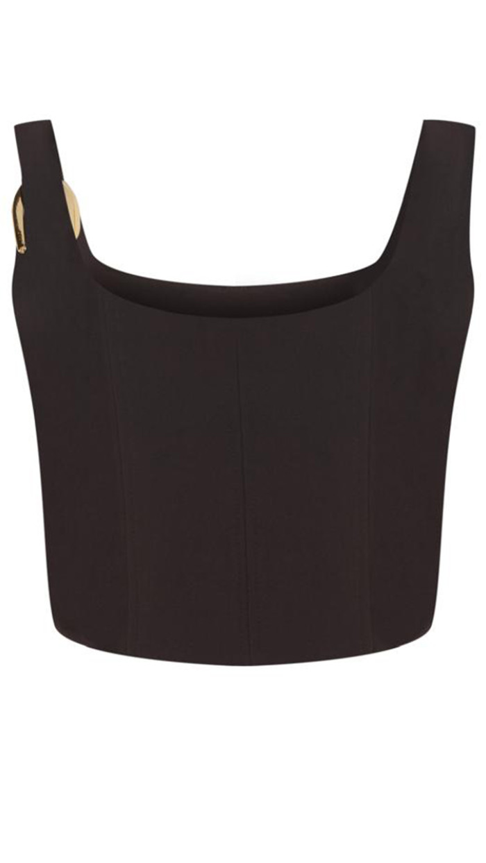 Natalie Crop Top Kahverengi