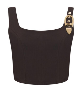 Natalie Crop Top Kahverengi