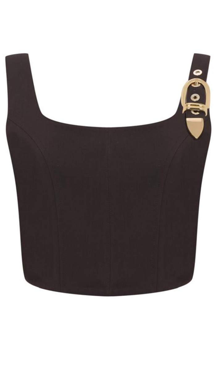 Natalie Crop Top Kahverengi