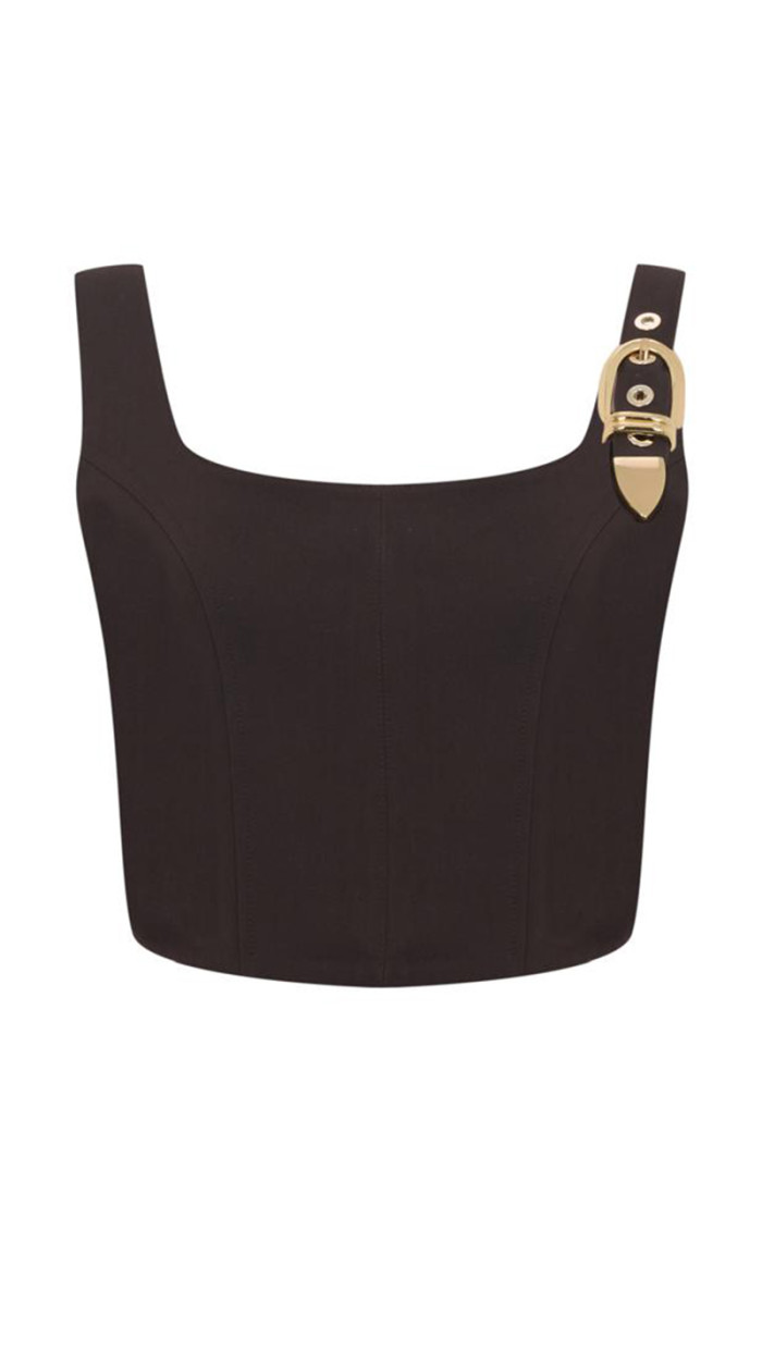 Natalie Crop Top Kahverengi