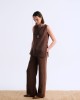 Edge Charm Keten Aksesuar Detaylı Brown Bluz Edge Charm Keten Aksesuar Detaylı Brown Bluz