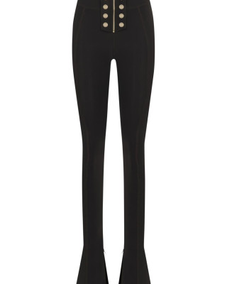 Lorena Dark Brown Flare Legging Gold