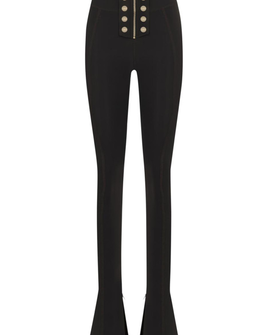 Lorena Dark Brown Flare Legging Gold