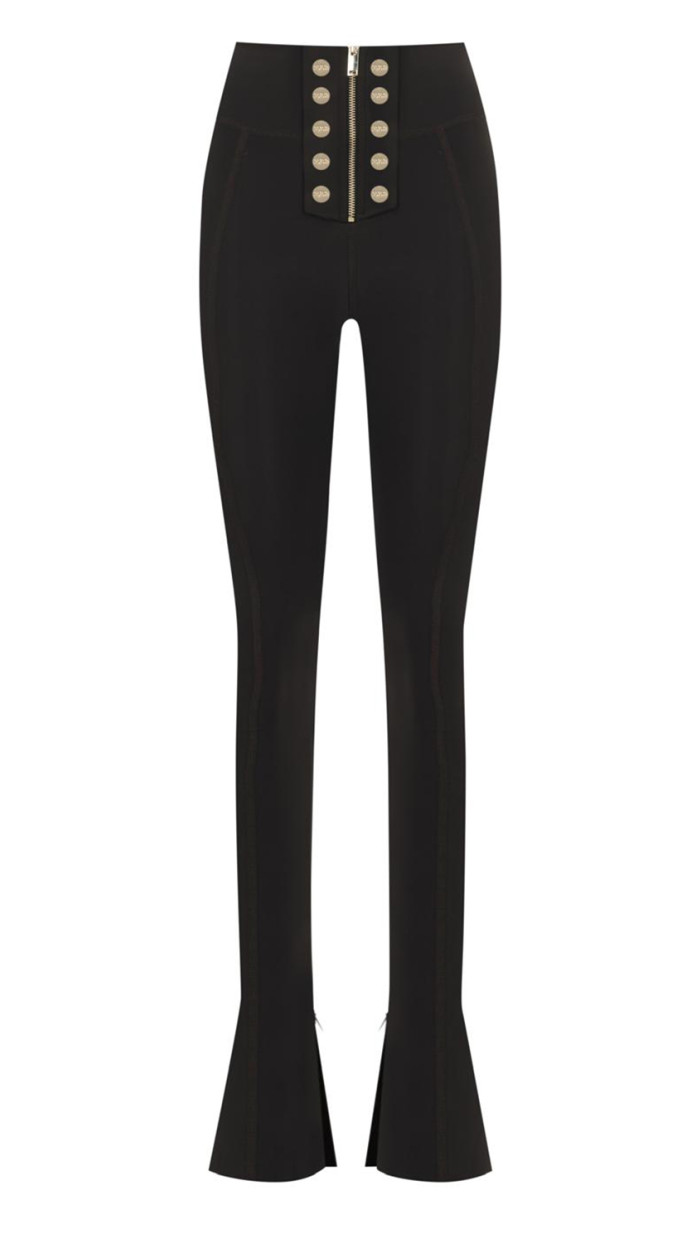Lorena Dark Brown Flare Legging Gold