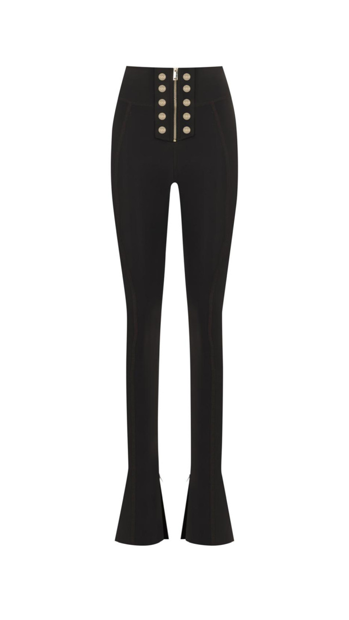 Lorena Dark Brown Flare Legging Gold