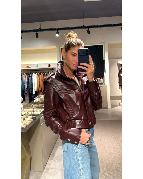 5661 Bordo Deri Ceket
