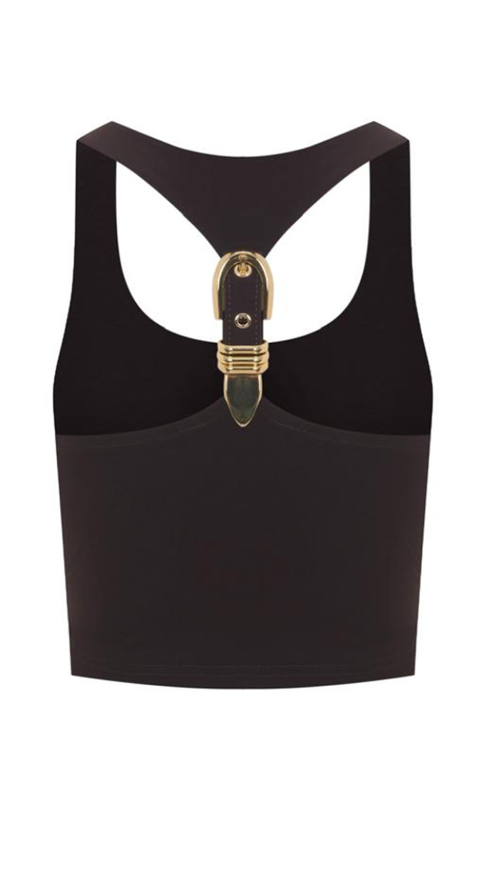 Adriana Crop Top Kahverengi