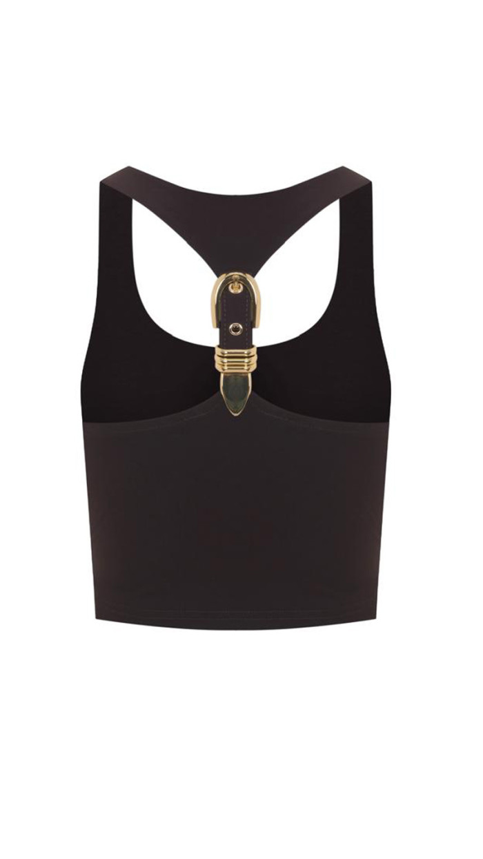 Adriana Crop Top Kahverengi