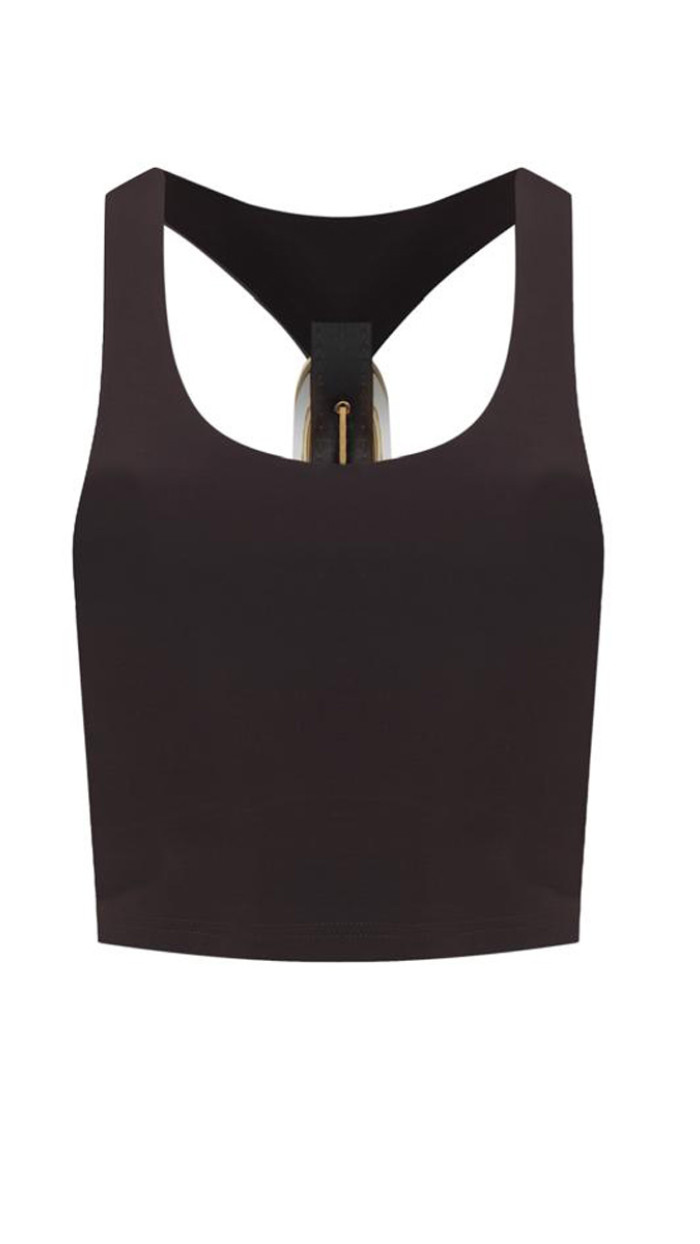 Adriana Crop Top Kahverengi