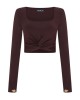 Gigi Top Chocolate Burgundy Gigi Top Chocolate Burgundy