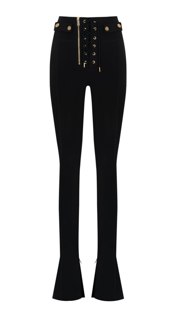 Leticia Black Gold Flare Leggings 