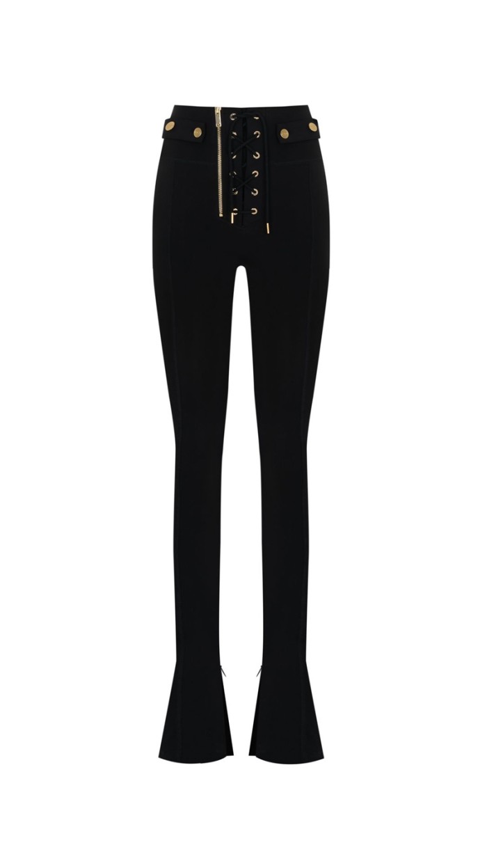 Leticia Black Gold Flare Leggings 