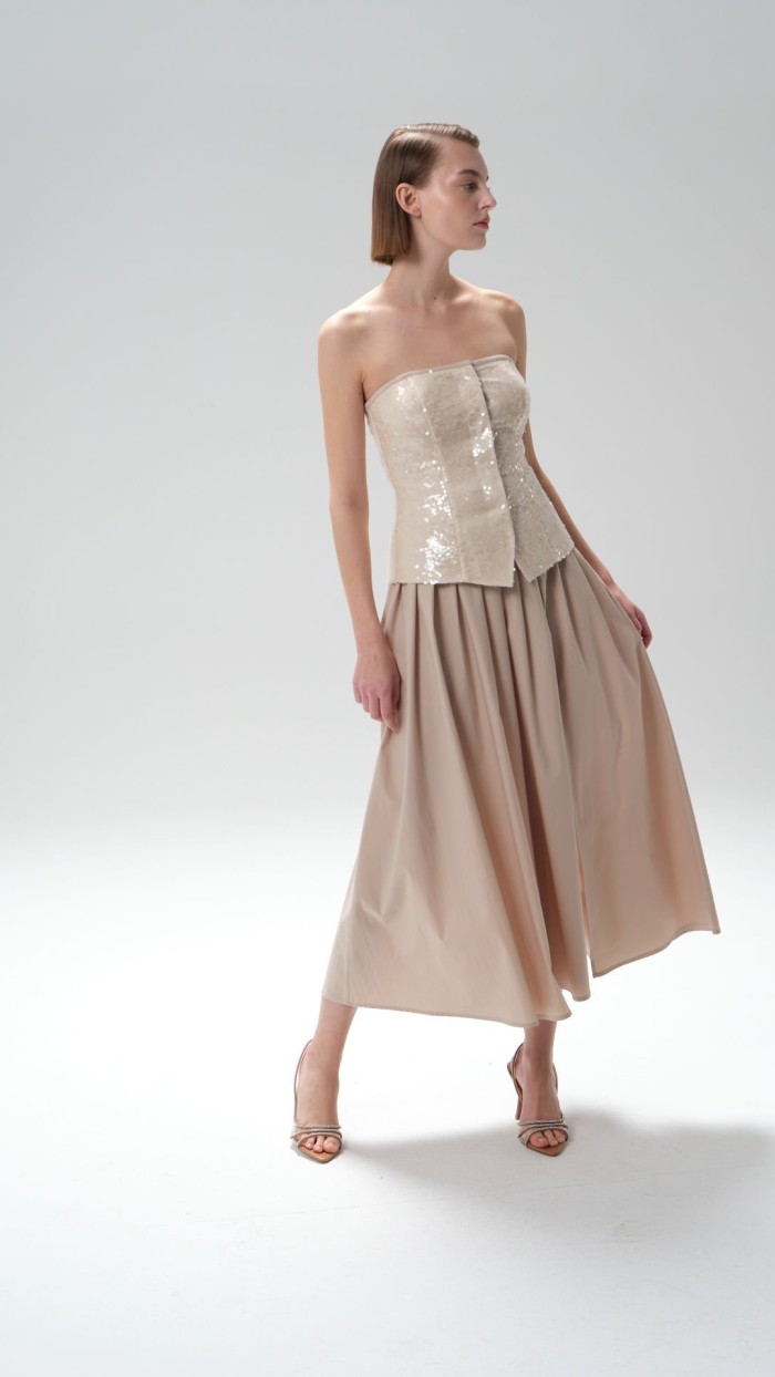 Zarif Bej Payet Kadın Büstiyer