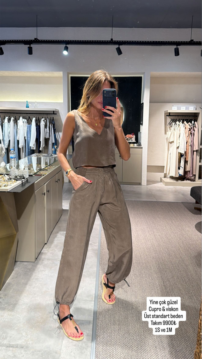 Lovesol Khaki Cupro Takım