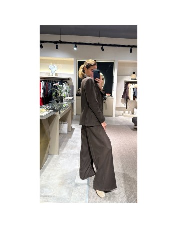 Lovesol Kahverengi Kaşe Pileli Pantolon