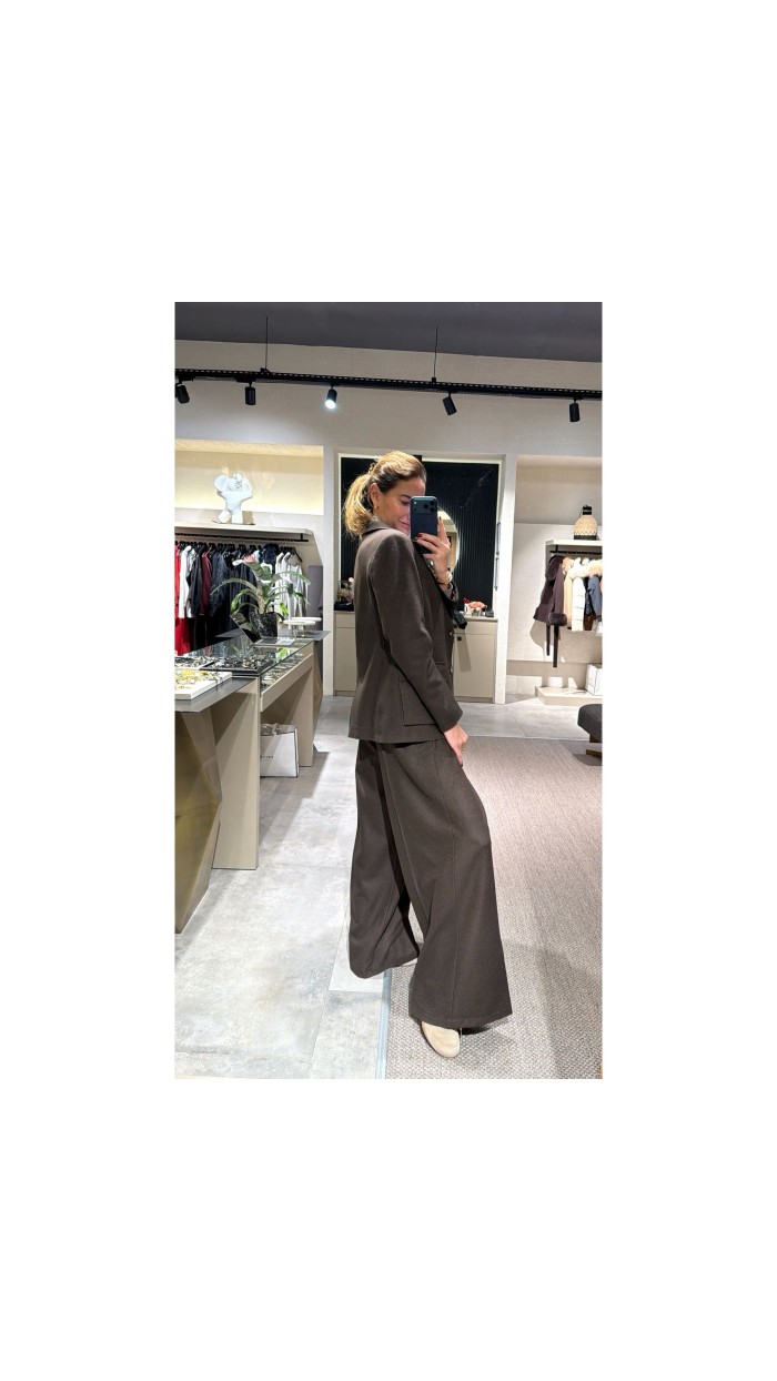 Lovesol Kahverengi Kaşe Pileli Pantolon