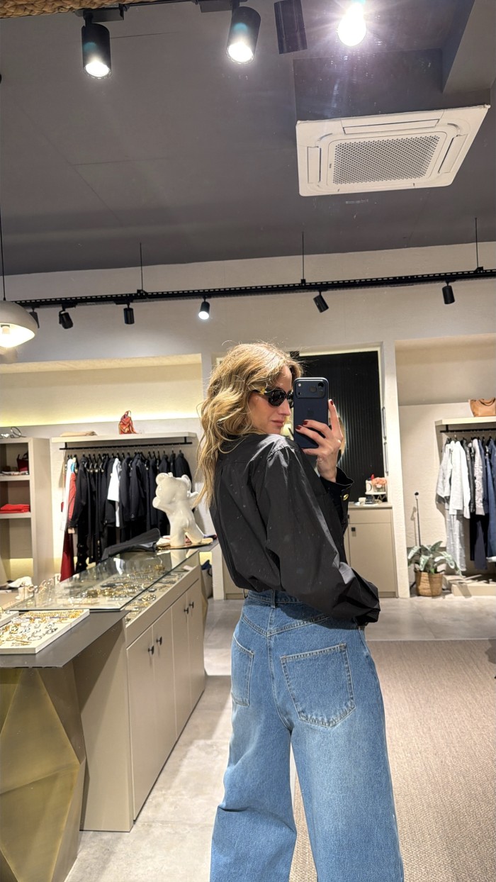 Gold Detaylı Oversize Gömlek