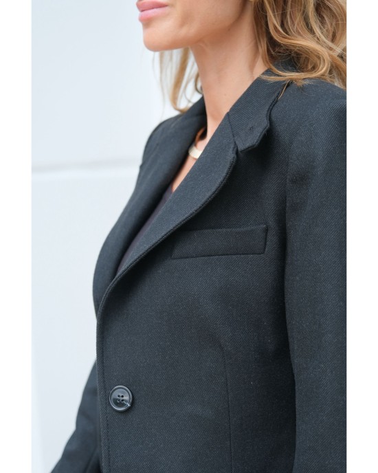 Lovesol Siyah Kaşe Blazer