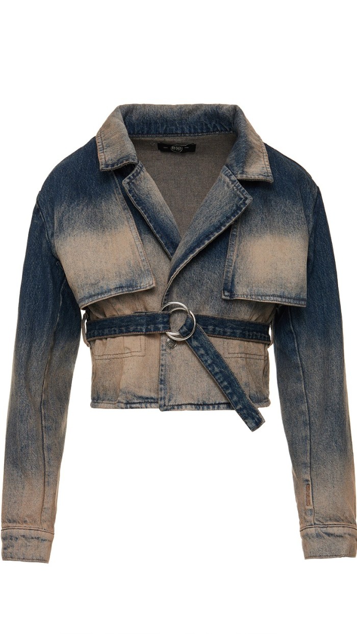 Denim jacket with belt